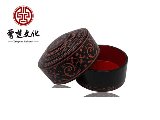 凤鱼纹漆圆奁
